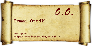 Ormai Ottó névjegykártya